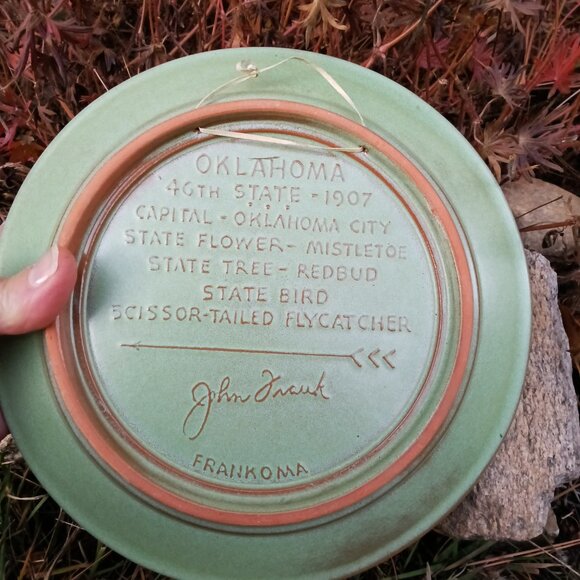 Frankoma Pottery Oklahoma State Plate - Picture 3 of 4